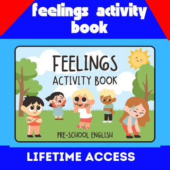 feelings english activity book for pre school in blue cute style
